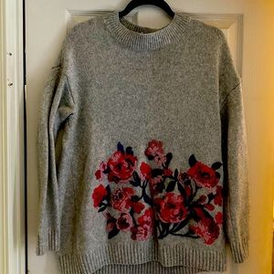 Joules gray floral sweater